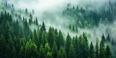 Foggy Fir Forest