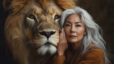 Woman and Lion Connection