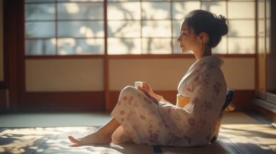 Japanese Woman Applying Foot Cream