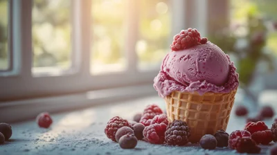 Luxury Ice Cream Table with Chocolate and Berries