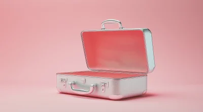 Silver Open Suitcase