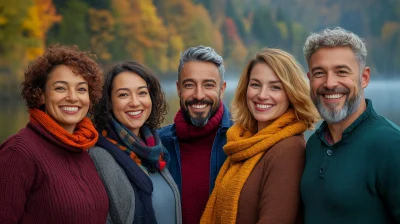 Lakeside Gathering in Fall