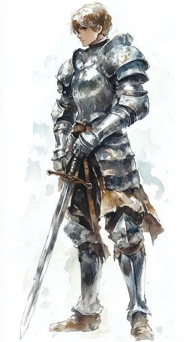 Epic Watercolor Knight Illustration