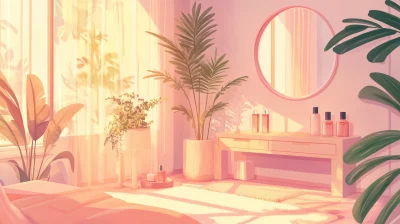 Cozy Pastel Room Illustration