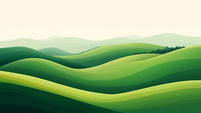 Green Landscape Cartoon Illustration