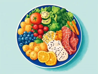 Balanced Plate of Food Illustration