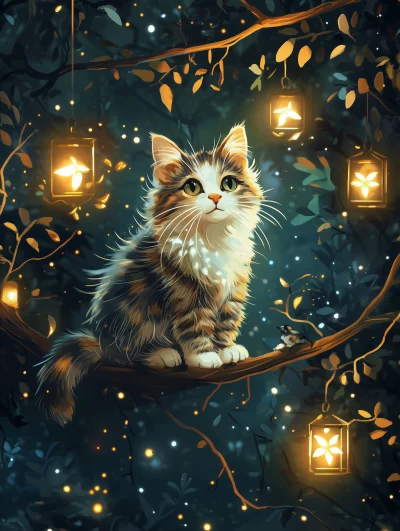 Whimsical Thai Cat Illustration