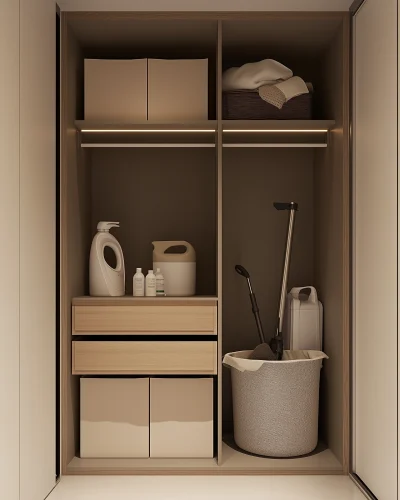 Modern Minimalist Cleaning Supplies Cabinet