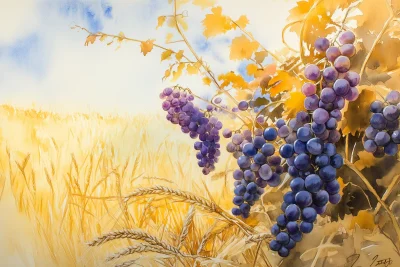 Autumn Harvest Watercolor Painting