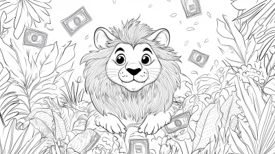 Adorable Money in Coloring Book Style