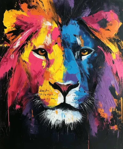 Abstract Lion Face