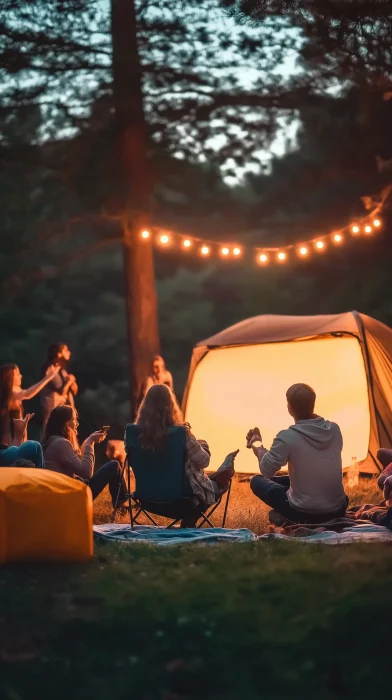 Outdoor Camping and Dancing