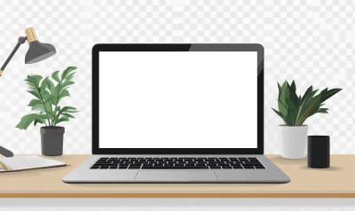 Blank Screen Laptop Vector Illustration