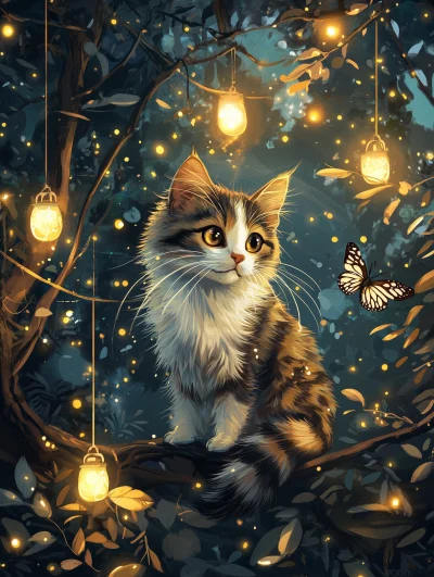 Whimsical Thai Cat Illustration