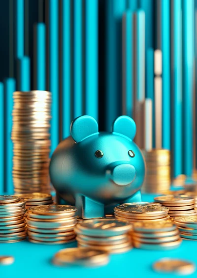 Turquoise Budget Finance Background