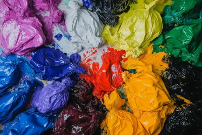 Colorful Bursting Paint Bags