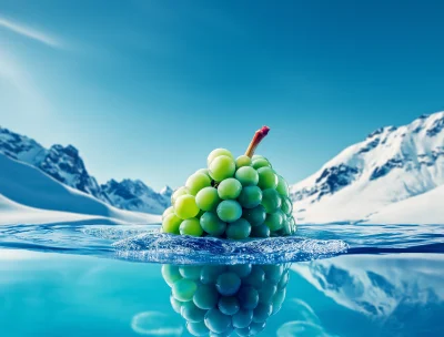 Floating Giant Grapefruit in the Ocean