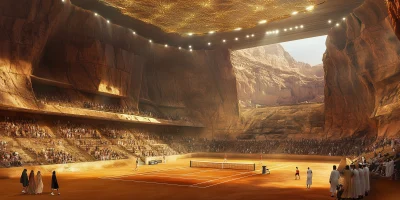 Desert-Inspired Tennis Arena