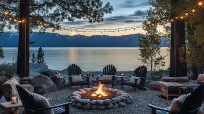 Cozy Fall Evening on the Gravel Pile, Lake Tahoe, California/Nevada