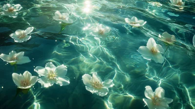 Paradise Water and Floating Flowers