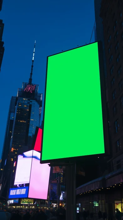 Green Screen New York Billboard at Night