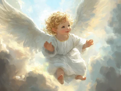 Serene Little Angel in Heaven