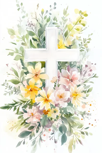 Pastel Watercolor Cross