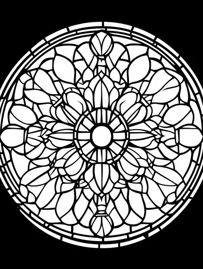 Stained Glass Coloring Book Circle