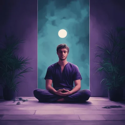 Dreamy Lotus Posture Illustration