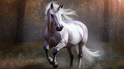 Enchanted Unicorn in Magical Forest