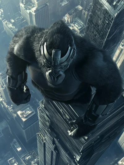 Giant Gorilla Climbing Empire State Building