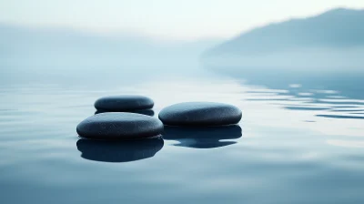 Black Rocks in Water