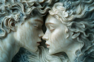 Shy Lovers in Marble