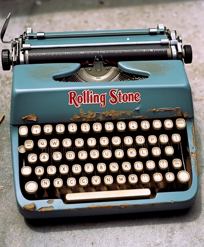 Vintage Typewriter with Rolling Stone Branding