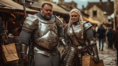 Medieval Overweight Couple in Armour