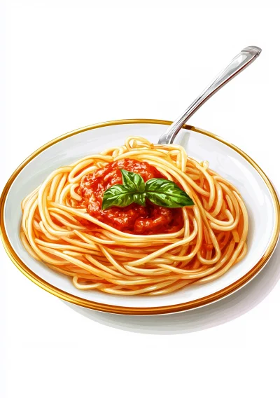 Plate of Spaghetti with Tomato Sauce