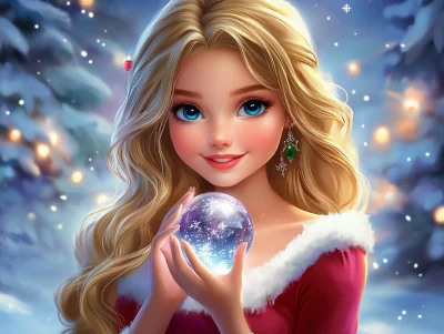 Santa Girl Cartoon Character Design