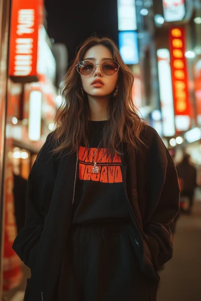 Asian Woman in Hypebeast Streetwear