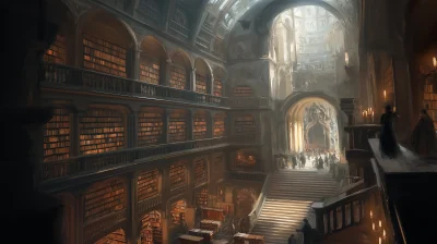 Massive Public Library in a Large City