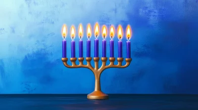 Menorah with Nine Candles