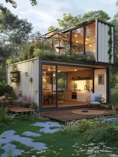 Container Guesthouse in Country Garden