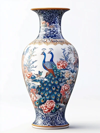 Peacock Pattern Vase