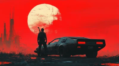 Cyberpunk Modified Car at Sunrise