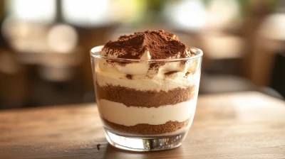 Elegant Tiramisu Dessert in a Round Cup