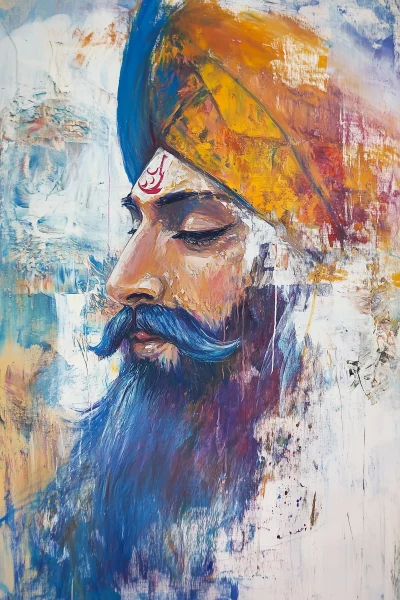 Guru Nanak Abstract Oil Painting