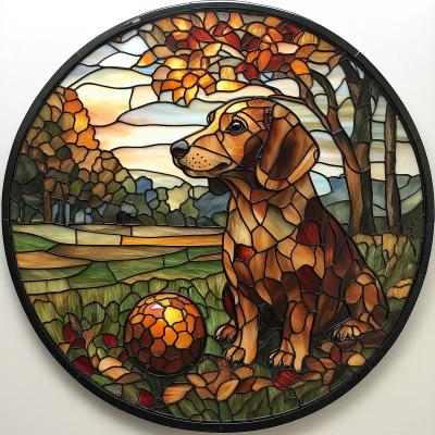 Stained Glass Dachshund