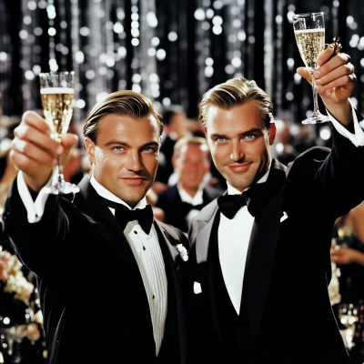 Gentlemen Toasting with Champagne