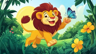 Lion and Butterfly