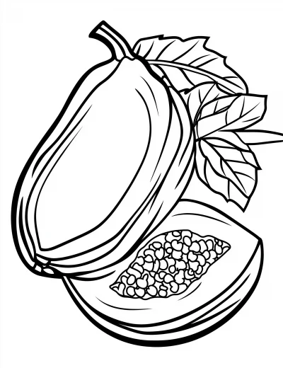 Papaya Coloring Page