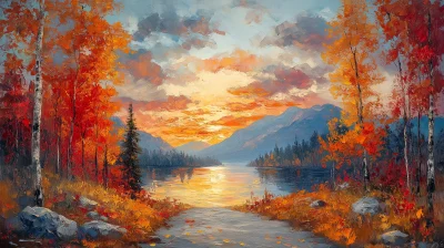 Autumn Palette Knife Painting